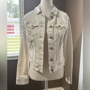 Women's Off White Stretchy Jean Jacket from Old Navy